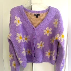 Purple Flower Cardigan